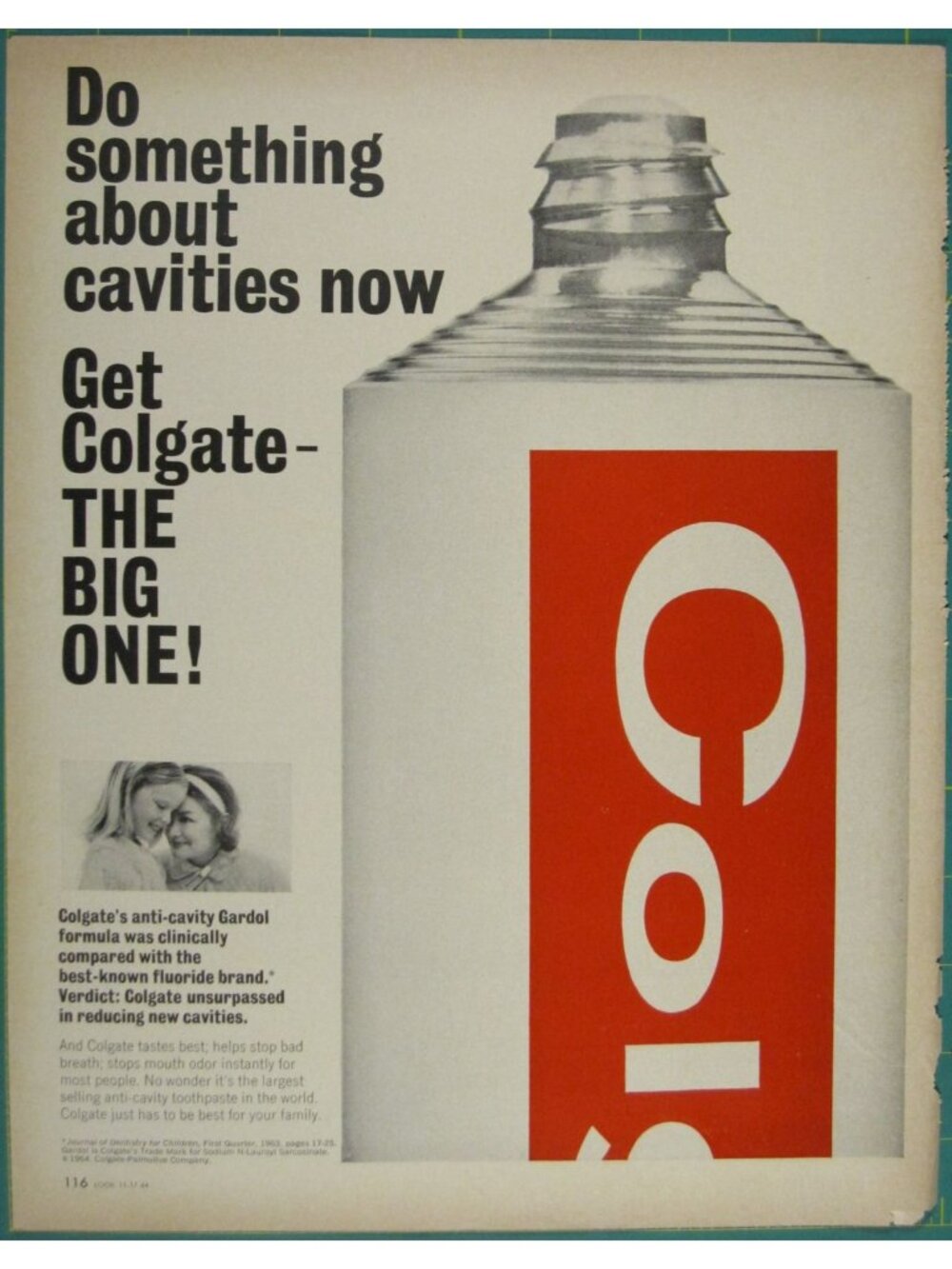 Print Ad Do Something About Cavities Now Get Colgate The Big One Toothpaste 1960